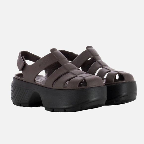 NWT CROCS Stomp Fisherman Sandal Platform in Mocha M-9 W-11 - Picture 1 of 5
